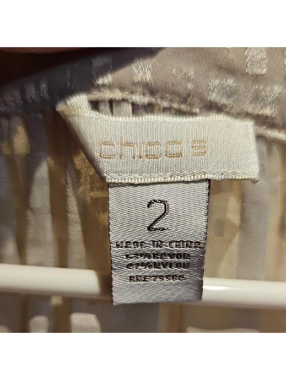 Chico's Metallic Textured Semi Sheer Top Size 2 (Large, 12) - Picture 5 of 8
